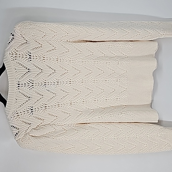Express Loose Knit Crystal & Pearl Buttoned Cardigan - Picture 11 of 17